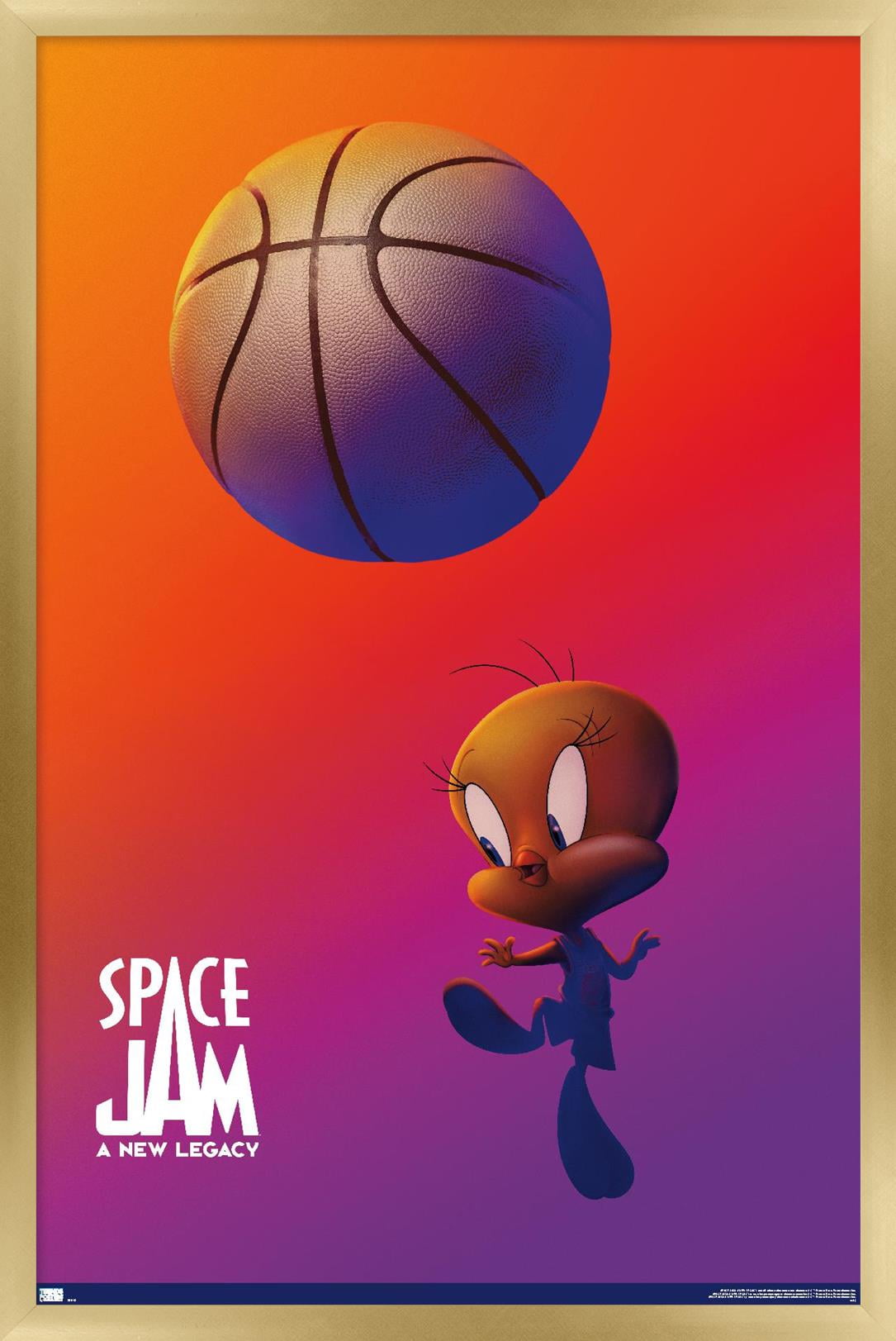 Space Jam: A New Legacy - Tweety One Sheet Wall Poster, 14.725" x 22.375", Framed