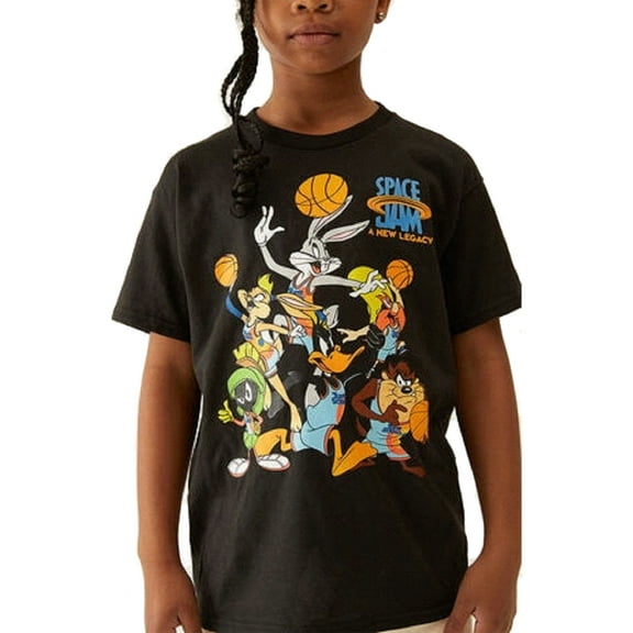 Space Jam A New Legacy Youth Black T-Shirt (XL 18/20))