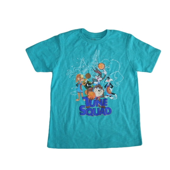 Space Jam Big Boy's Teal Blue T-Shirt, Size M (14-16)