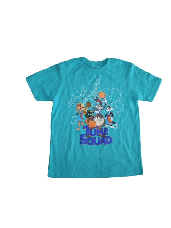 Space Jam Big Boy's Teal Blue T-Shirt, Size M (14-16)