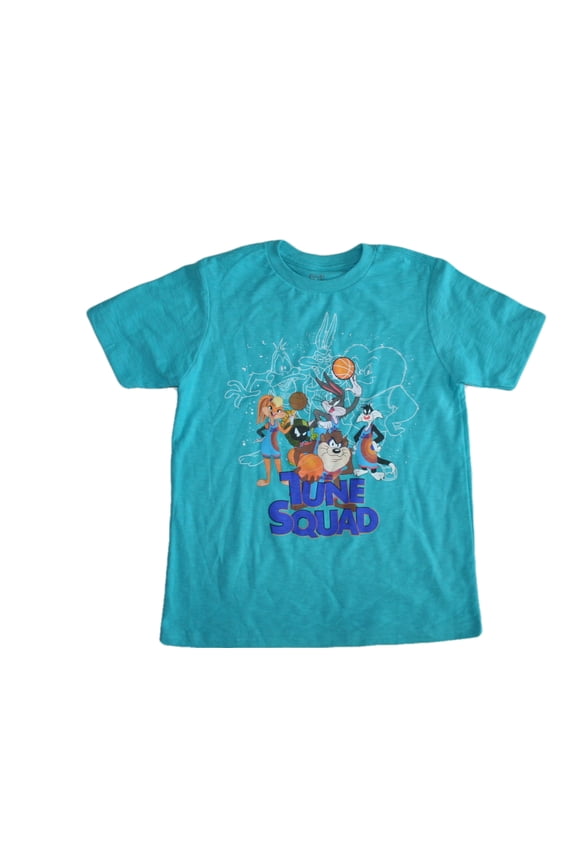 Space Jam Big Boy's Teal Blue T-Shirt, Size XS (8)