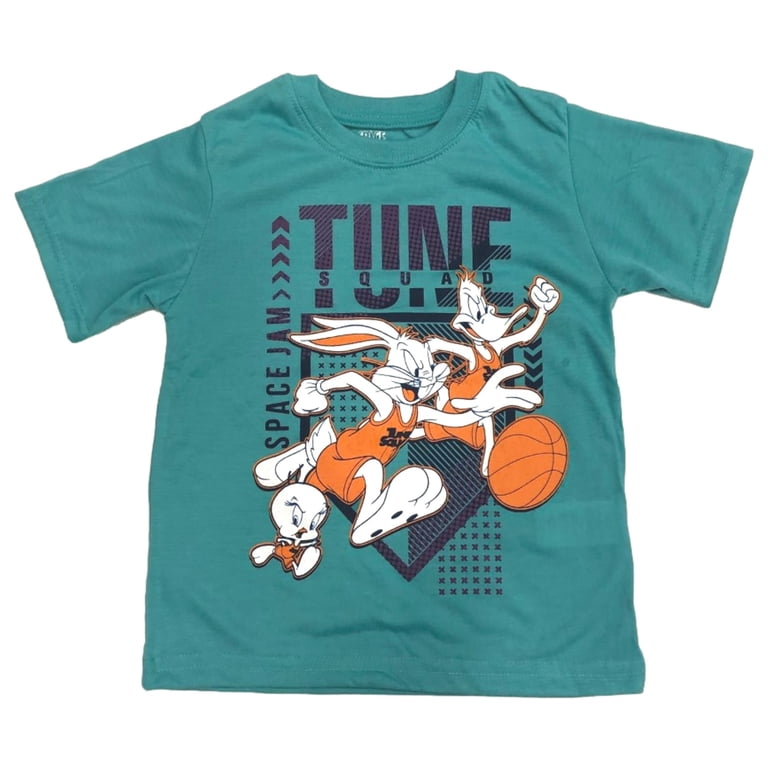 Space Jam Boys Blue Tune Squad Bugs Bunny Daffy Duck T-Shirt Tee
