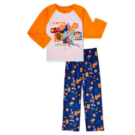 Space Jam Boys Classic Long Sleeve Long Leg Pajama Set, 2-Piece, Sizes 4-10