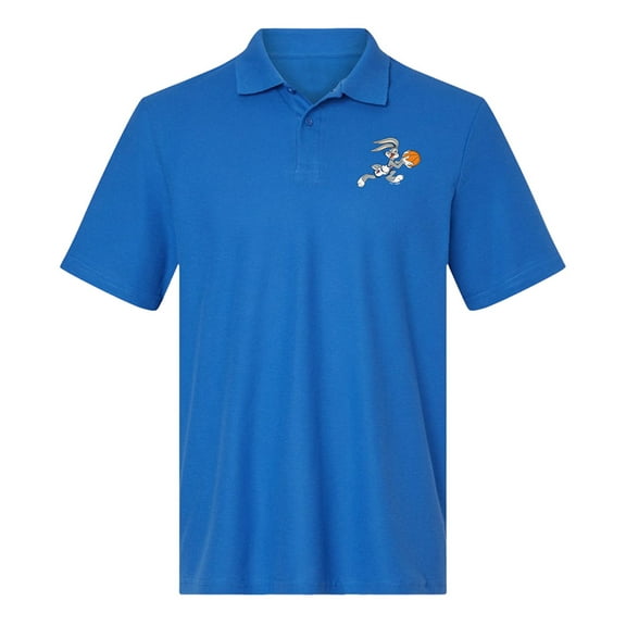 Space Jam Bugs Bunny Cotton Polo Shirt, Royal, 2X-Large