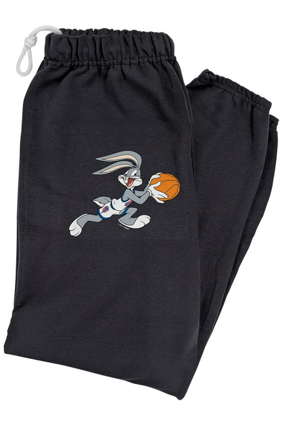 Space Jam Bugs Bunny Unisex Jogger Sweatpants for Men and Women, Black, Large