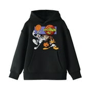 Space Jam Bugs Taz and Daffy Basketball Match Boys Black Sweatshirt-X-Large