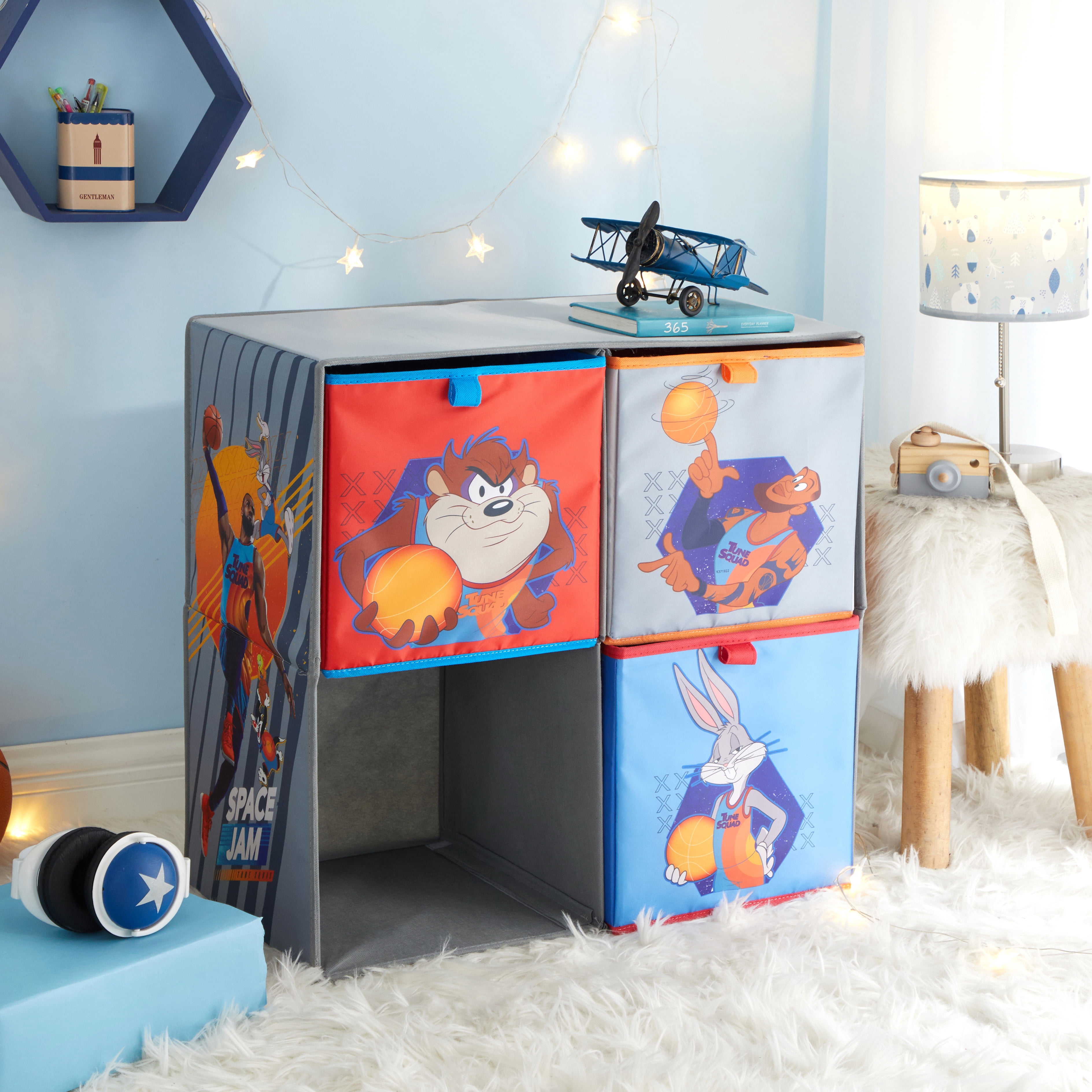 Space Jam Collapsible Storage Cubby,23.25"W x 17.5"D x 23"H