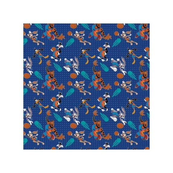 Quilting Cotton for Sewing x 2 Yards – Warner Bros - Space Jam - Players Tonal - Blue - 100% Cotton - Soft, Decorative Material - Pre-Cut 44-45 Inches Wide by Camelot Fabrics