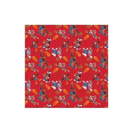 Space Jam Cotton Precut 2yd Players Tonal Red