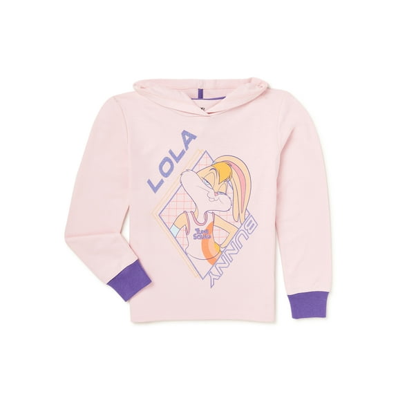 Space Jam Girls' Lola Glitter Graphic Pullover Hoodie, Sizes 4-16