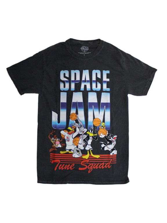 Space Jam Gray Stone Wash Tune Squad Men's T-Shirt (XL)