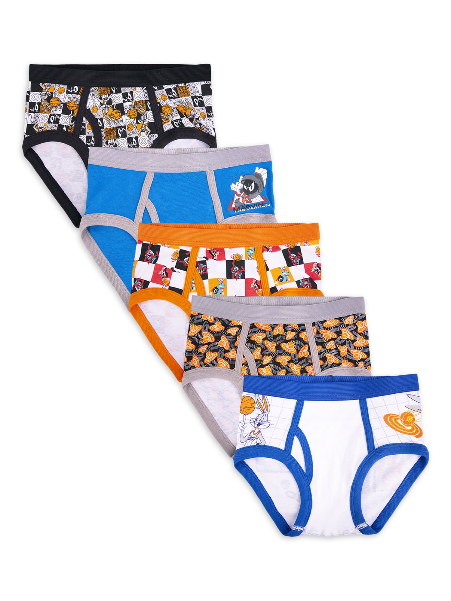 Space Jam Little Boys Brief, 5-Pack, Sizes 4-8 
