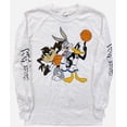 thumbnail image 1 of Space Jam Looney Tunes Men's Tune Squad Bugs Bunny Daffy DuckTasmanian Devil Long Sleeve Tee T-Shirt (Small, White), 1 of 7