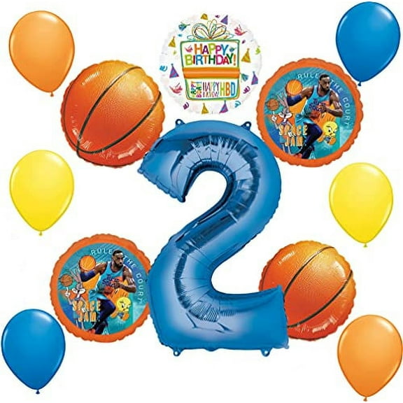 Space Jam Party Supplies 2nd Birthday Balloon Bouquet Decorations