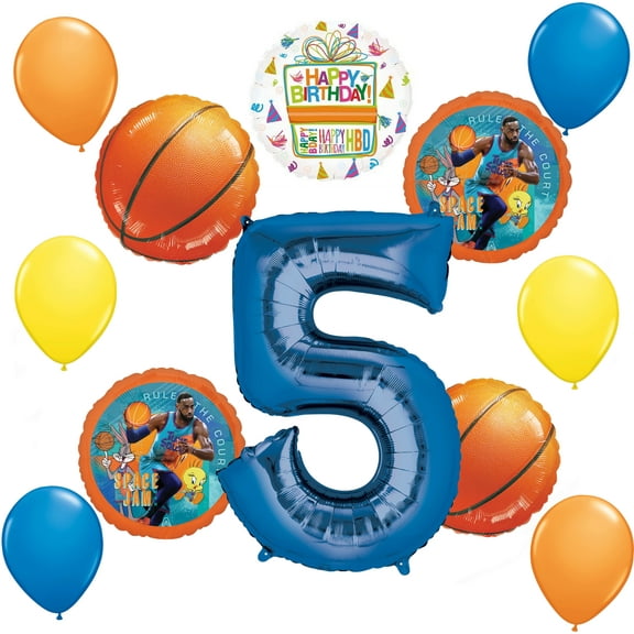 Space Jam Party Supplies 5th Birthday Balloon Bouquet Decorations