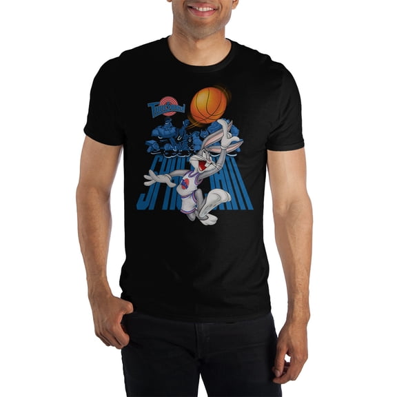 Space Jam Showing Off Bugs Bunny T-Shirt, Nerdlucks Enemies Background Shirt-Small