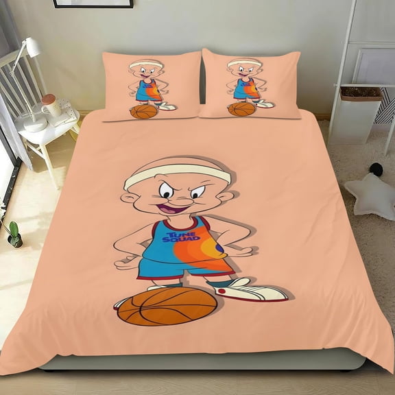 Space Jam Themed Bed Sheet Set Three Piece Set 53x79 Inches Comfortable And Skin Friendly Unique Design Creating A Star Studded Night