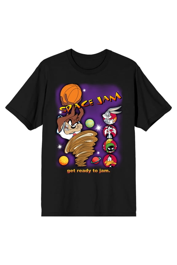 Space Jam Tornado Taz and Tune Squad Men's Black T-shirt