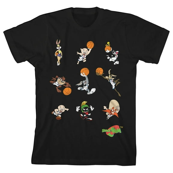 Space Jam Tune Squad Basketball Team Toddler Boy's Black T-shirt-4T