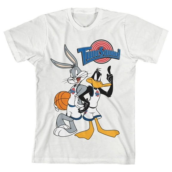 Space Jam Tune Squad Bugs And Daffy Toddler Boy's White T-shirt-4T