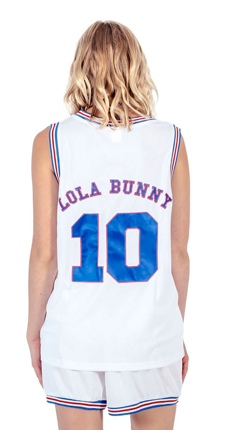 Space Jam Tune Squad Logo Lola Bunny #10 White Basketball Jersey