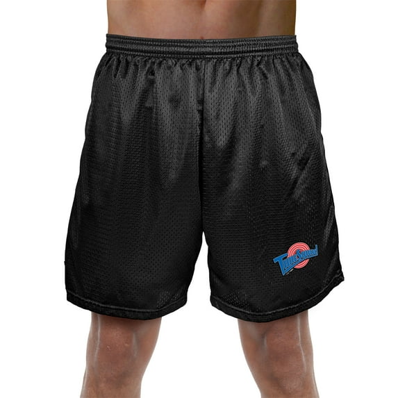 Space Jam Tune Squad Logo Mens Lined Mesh Shorts, Black, Small