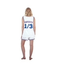 Space Jam Tune Squad Logo Tweety #1/3 White Basketball Jersey (Adult XX-Large)