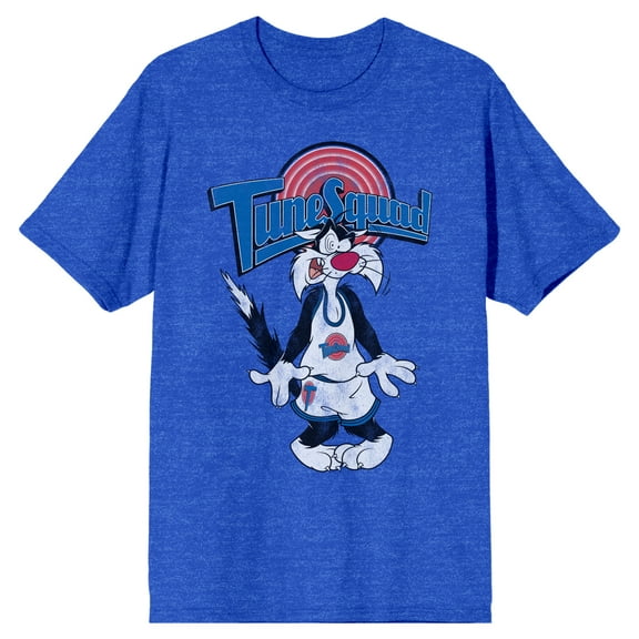 Space Jam Tune Squad Sylvester Men's Royal Heather T-shirt-Large