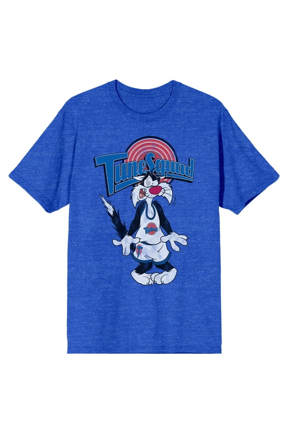Space Jam Tune Squad Sylvester Men's Royal Heather T-shirt-Large