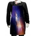 thumbnail image 1 of Space Kids Apron, Stars in Sky Supernova Comet Constellation Universe Meteor Planetary Image, Boys Girls Apron Bib with Adjustable Ties for Cooking Baking Painting, Dark Blue Purple, by Ambesonne, 1 of 2