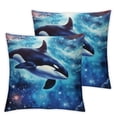 thumbnail image 1 of Space Killer Whale Funny Throw Pillow Covers Plush Cushion Protect Case for Sofa Bedroom, 1 of 7