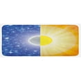thumbnail image 1 of Space Kitchen Mat, Split Design with Stars in the Sky and Sun Beams Solar Balance Nature Image Print, Plush Decorative Kitchen Mat with Non Slip Backing, 47" X 19", Blue Yellow, by Ambesonne, 1 of 1