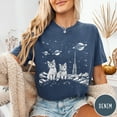 thumbnail image 1 of Space Kittens Shirt, Funny Cat Tshirt, Vintage Retro Cat Shirt, Oversized Graphic Tee, Cat Lover Shirt, Kitten Aesthetic Tee, 1 of 5