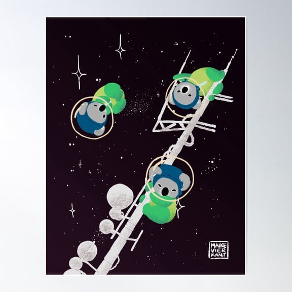 Space Koalas Poster Wall Art Modern Wall Decor For Living Room Bedroom Art