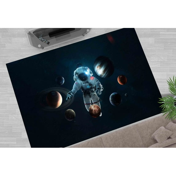 Space Landscape Rugs, Kitchen Rug, Bedroom Rugs, Solar System Rugs, Office Decor Rug, Modern Rugs, Boy Room Rug, Nursery Rug, Outdoor Rug, 2.6'x4' - 80x120 cm
