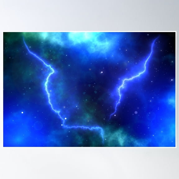 Space Lights Poster Wall Art, Modern Wall Decor, 8x12 UNFRAMED