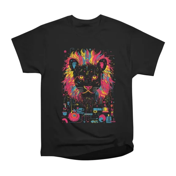 Space Lion Play T-Shirt Tee Gift For Him Merch For Her Apparel For Friend
