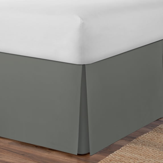 Space Maker Extra-Long 21" Drop Length Silver Bed Skirt, Twin
