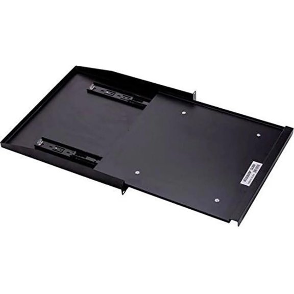 Space Metal Slide Out Rack Tray for Professionals 19-in Wide Heavy Gauge Sliding Steel Shelf to Support Equipment with Easy Grip Front Edge Cushioned Stopper TBH1USLRT