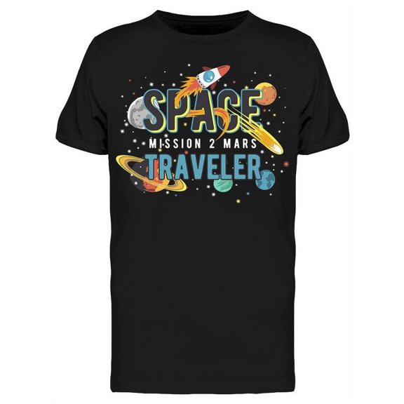 Space Mission 2 Mars Traveler T-Shirt Men -Image by Shutterstock, Male Small