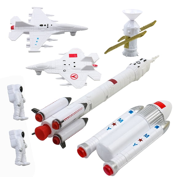 Space Model Sets 7 PCS Astronauts Satellite Figurine Space Exploration For Boys Girls Kids 7PCS