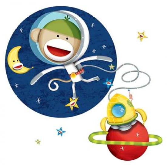 Space Monkey Canvas Art - Kevin Zimmer (24 x 24)