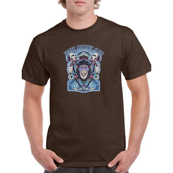 Space Monkey Club Design T-Shirt Men -Image by Shutterstock, Male 4X-Large