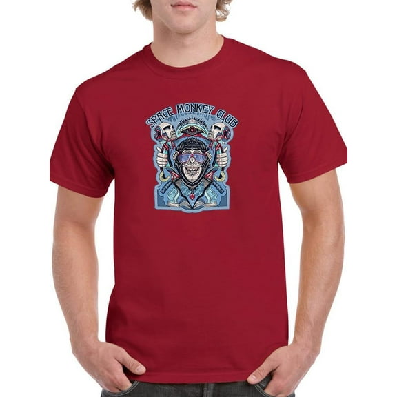Space Monkey Club Design T-Shirt Men -Image by Shutterstock, Male 5X-Large