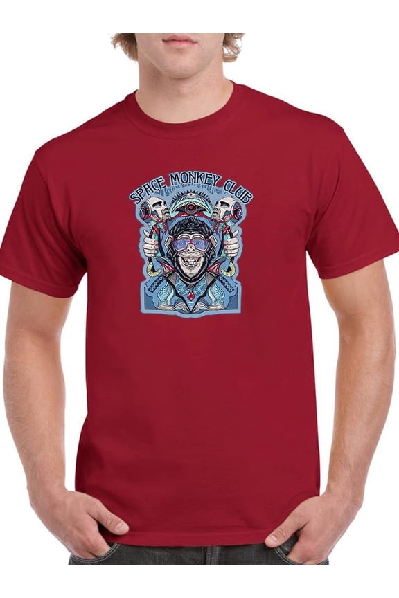 Space Monkey Club Design T-Shirt Men -Image by Shutterstock, Male Medium