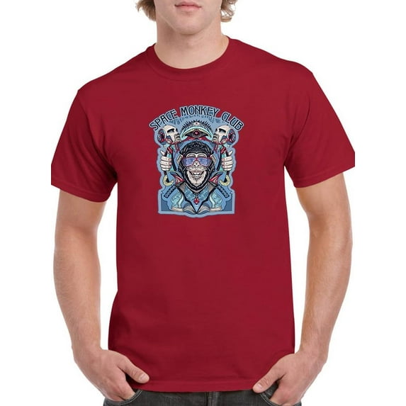 Space Monkey Club Design T-Shirt Men -Image by Shutterstock, Male x-Large