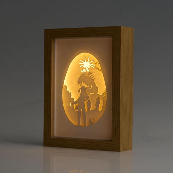 Space Monster 3D Papercut Night Light - Shadow Box Lamp, Home Office Desk Bedroom Decor, Gifts for Men Women Boyfriend Girlfriend Wife