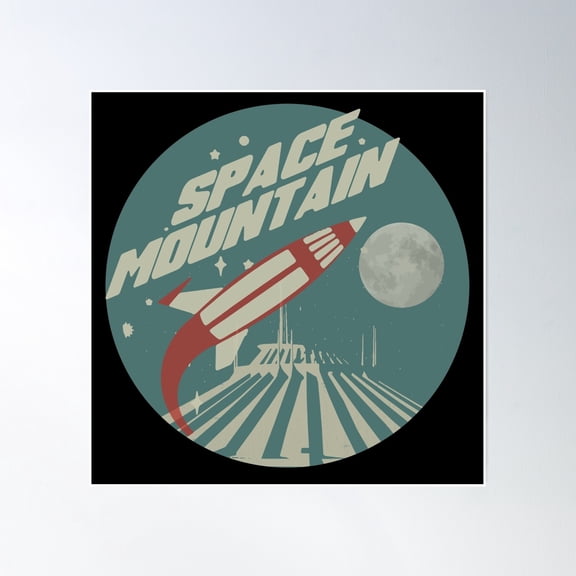 Space Mountain Poster Wall Art, Modern Wall Decor, 24x24 UNFRAMED