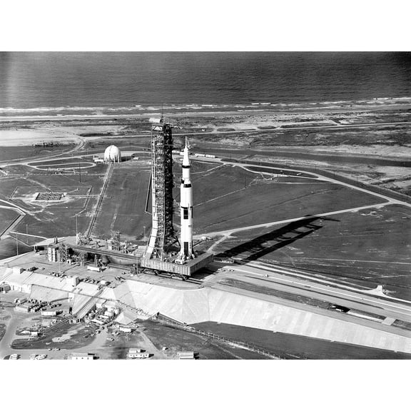 Space NASA Aerial View Apollo 11 Saturn V Rocket Extra Large XL Wall Art Poster Print