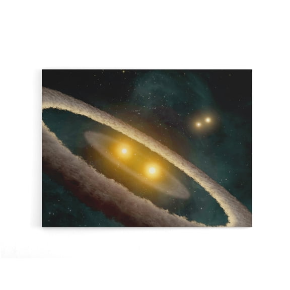 Space NASA HD98800 Binary Star System Canvas Wall Art Print 12X16"